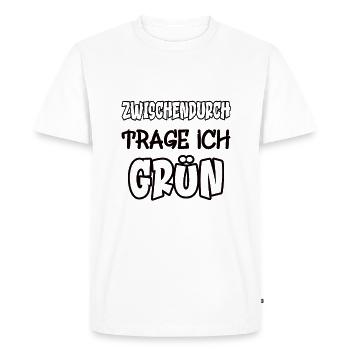 Entre les deux, je porte du vert en disant couleur verte - T-shirt Premium bio Homme - blanc - Devant - Nico (187cm)