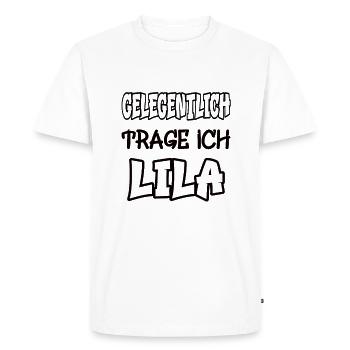 De temps en temps, je porte du violet en disant couleur violette - T-shirt Premium bio Homme - blanc - Devant - Nico (187cm)