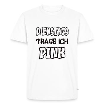 Le mardi, je porte du rose Saying Color pink - T-shirt Premium bio Homme - blanc - Devant - Nico (187cm)