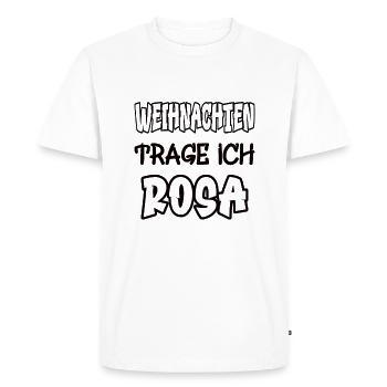 Noël je porte du rose en disant couleur rose - T-shirt Premium bio Homme - blanc - Devant - Nico (187cm)