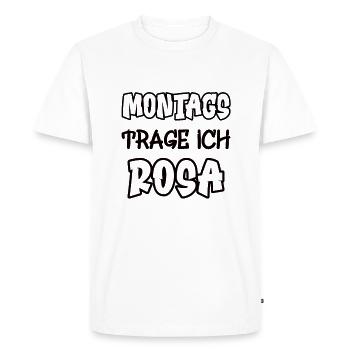 On Mondays I wear pink saying color pink - Men's Premium Organic T-Shirt - white - Front - Nico (187cm)
