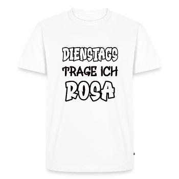 Le mardi, je porte du rose en disant couleur rose - T-shirt Premium bio Homme - blanc - Devant - Nico (187cm)