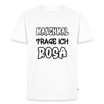 Parfois, je porte du rose en disant couleur rose - T-shirt Premium bio Homme - blanc - Devant - Nico (187cm)