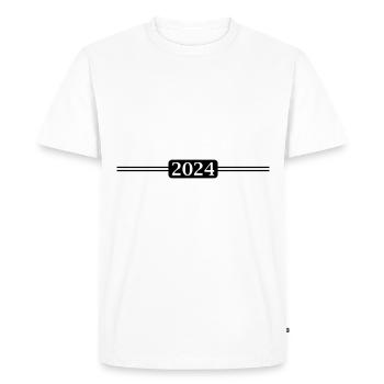 Année 2024 - T-shirt Premium bio Homme - blanc - Devant - Nico (187cm)