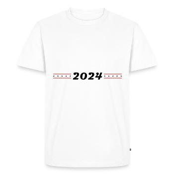 2024 année - T-shirt Premium bio Homme - blanc - Devant - Nico (187cm)
