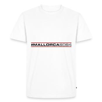 Majorque 2024 - T-shirt Premium bio Homme - blanc - Devant - Nico (187cm)