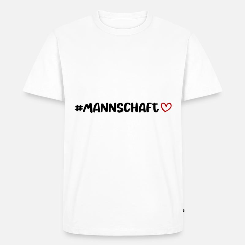 Mannschaft Herz - Männer Premium Bio T-Shirt - Weiß