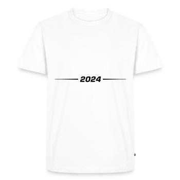 2024 année - T-shirt Premium bio Homme - blanc - Devant - Nico (187cm)