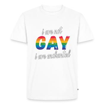 LGBTQ Je ne suis pas gay Je suis enchanté - T-shirt Premium bio Homme - blanc - Devant - Nico (187cm)