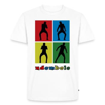 Ndombolo - T-shirt Premium bio Homme - blanc - Devant - Nico (187cm)