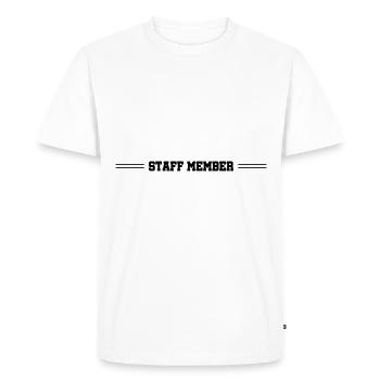 Membre du personnel - T-shirt Premium bio Homme - blanc - Devant - Nico (187cm)
