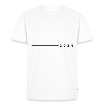 2024 année - T-shirt Premium bio Homme - blanc - Devant - Nico (187cm)