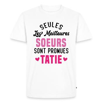 seules les meilleures soeurs sont promues tatie - T-shirt Premium bio Homme - blanc - Devant - Nico (187cm)