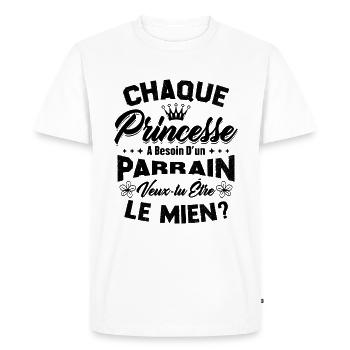 chaque princesse a besoin d'un parrain - T-shirt Premium bio Homme - blanc - Devant - Nico (187cm)