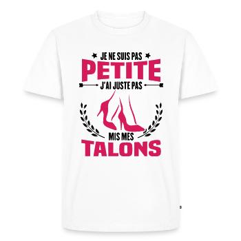 Je ne suis pas petite, Cadeau humour femme - T-shirt Premium bio Homme - blanc - Devant - Nico (187cm)