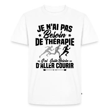 J'ai juste besoin d'aller courir - Humour cadeau - T-shirt Premium bio Homme - blanc - Devant - Nico (187cm)