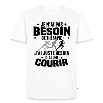 J'ai juste besoin d'aller courir - Humour cadeau - T-shirt Premium bio Homme - blanc - Devant - Nico (187cm)
