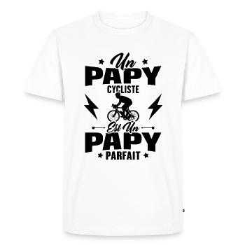 Un papy cycliste est un papy parfait Cadeau - T-shirt Premium bio Homme - blanc - Devant - Nico (187cm)
