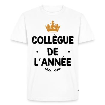 Message Drôle Départ Collègue Tu te Casses ! - T-shirt Premium bio Homme - blanc - Devant - Nico (187cm)