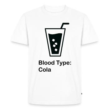 de sang; cola - T-shirt Premium bio Homme - blanc - Devant - Nico (187cm)