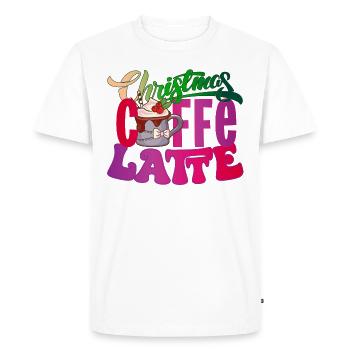 Christmas Caffe Latte Christmas xmas Coffee - Men's Premium Organic T-Shirt - white - Front - Nico (187cm)