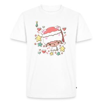 Festive polar bear bubble head cuite - Men's Premium Organic T-Shirt - white - Front - Nico (187cm)