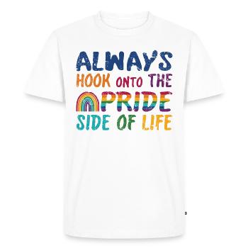 Accrochez-vous toujours au côté fierté de la vie - T-shirt Premium bio Homme - blanc - Devant - Nico (187cm)