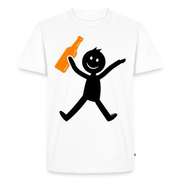 Stick Figure Bière Drôle - T-shirt Premium bio Homme - blanc - Devant - Nico (187cm)
