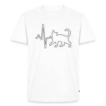Battement de cœur de chat - T-shirt Premium bio Homme - blanc - Devant - Nico (187cm)