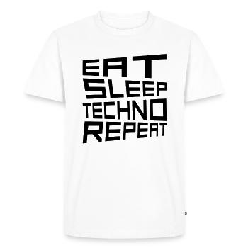 manger du sommeil techno répéter - T-shirt Premium bio Homme - blanc - Devant - Nico (187cm)