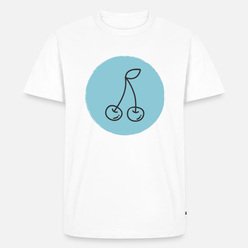 Kirsche - Männer Premium Bio T-Shirt - Weiß