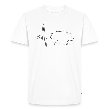 Battement de cœur de cochon - T-shirt Premium bio Homme - blanc - Devant - Nico (187cm)