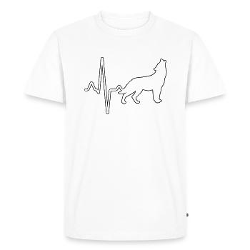 Wolf Heartbeat - Men's Premium Organic T-Shirt - white - Front - Nico (187cm)