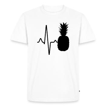 Pineapple heartbeat - Men's Premium Organic T-Shirt - white - Front - Nico (187cm)