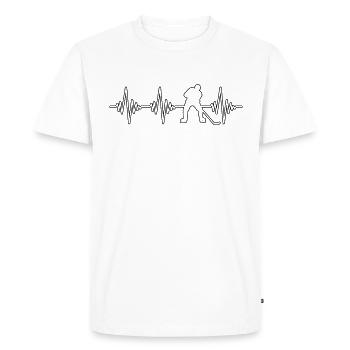 Battement de cœur de hockey sur glace - T-shirt Premium bio Homme - blanc - Devant - Nico (187cm)