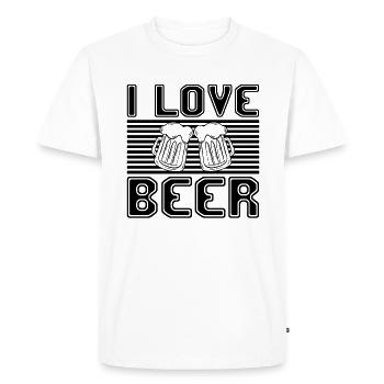 J’adore la bière - T-shirt Premium bio Homme - blanc - Devant - Nico (187cm)