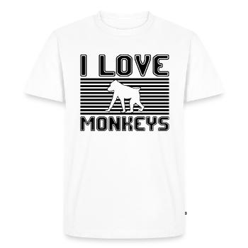 I love monkeys - Men's Premium Organic T-Shirt - white - Front - Nico (187cm)