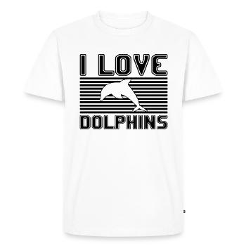 I love dolphins - Men's Premium Organic T-Shirt - white - Front - Nico (187cm)