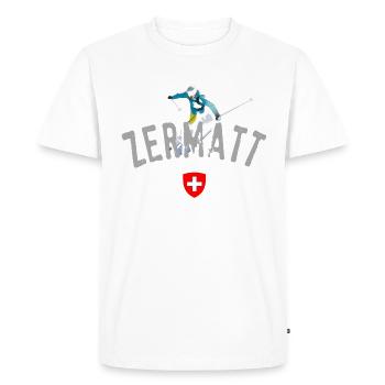 Zermatt Winter swiss alps - T-shirt Premium bio Homme - blanc - Devant - Nico (187cm)