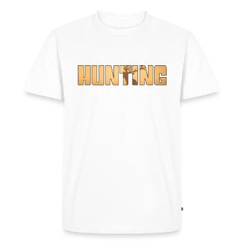 Hunt - Men's Premium Organic T-Shirt - white - Front - Nico (187cm)