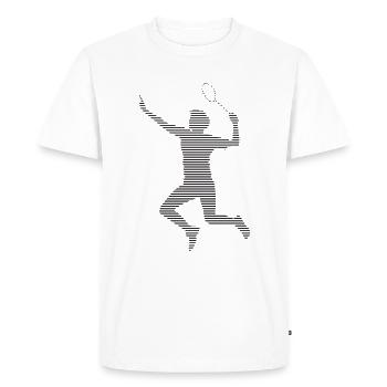 Badminton - T-shirt Premium bio Homme - blanc - Devant - Nico (187cm)
