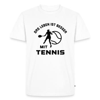 La vie est meilleure avec les joueurs de tennis de l’équipe de tennis - T-shirt Premium bio Homme - blanc - Devant - Nico (187cm)