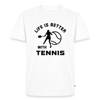 La vie est meilleure avec les joueurs de tennis de l’équipe de tennis - T-shirt Premium bio Homme - blanc - Devant - Nico (187cm)