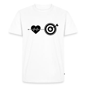 Battements de cœur de fléchettes - T-shirt Premium bio Homme - blanc - Devant - Nico (187cm)