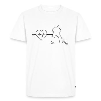 Battement de cœur de hockey sur glace - T-shirt Premium bio Homme - blanc - Devant - Nico (187cm)