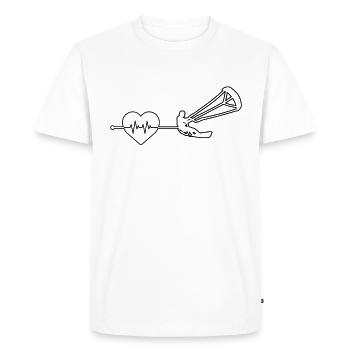 Battement de cœur de kite surf - T-shirt Premium bio Homme - blanc - Devant - Nico (187cm)