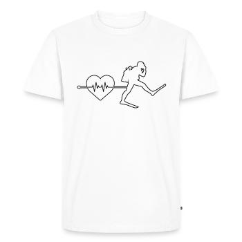 Plongée rythme cardiaque - T-shirt Premium bio Homme - blanc - Devant - Nico (187cm)
