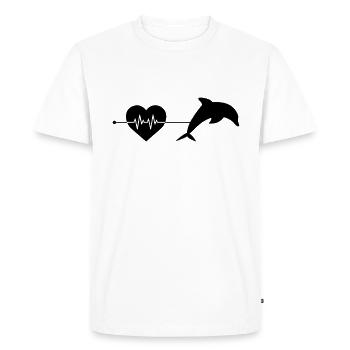 Dolphin heartbeat - Men's Premium Organic T-Shirt - white - Front - Nico (187cm)
