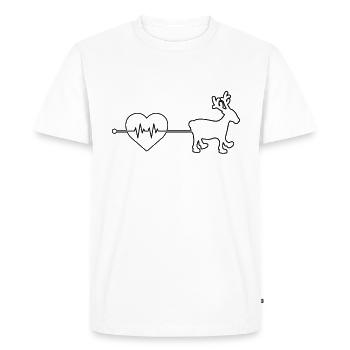Battement de cœur de wapiti - T-shirt Premium bio Homme - blanc - Devant - Nico (187cm)