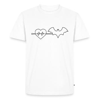 Bat heartbeat - Men's Premium Organic T-Shirt - white - Front - Nico (187cm)